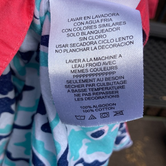 Simply Southern Collection blu/whte/pink top stain in picture bleaching sz. L - Picture 7 of 8